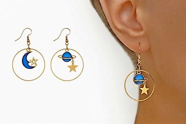 Серьги сөйкөлөр “Космос” Подвески ✨ Оригинальные асимметричные серьги at lalafo.kg Серьги сөйкөлөр “Космос” Подвески ✨ Оригинальные асимметричные серьги