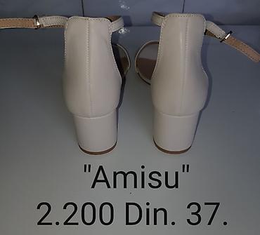 asos obuca: Amisu sandale – crne i svetlo bež boje elegantne, sa stabilnom blok — 9