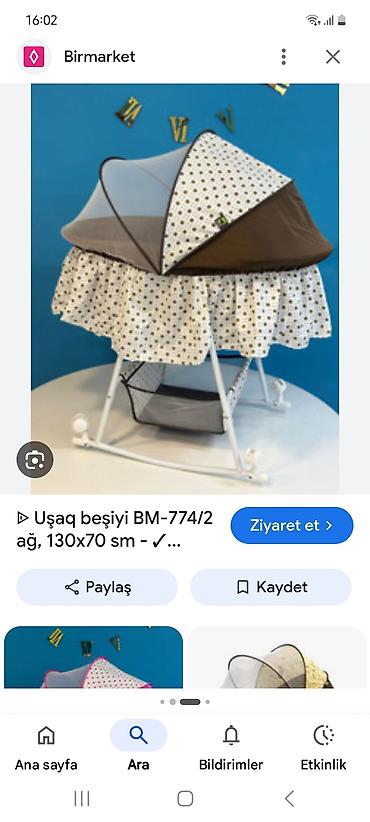 Beşiklər: Oğlan və qız üçün, Yeni, Dördbucaq, Beşik, Matrassız, Yellənmə mexanizmi ilə — 1
