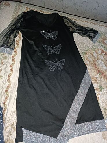 платье черный: Повседневное платье, 5XL (EU 50)