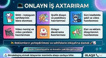 Onlayn SMM və Dizayn Xidmətləri Təklif olunan xidmətlər: - SMM