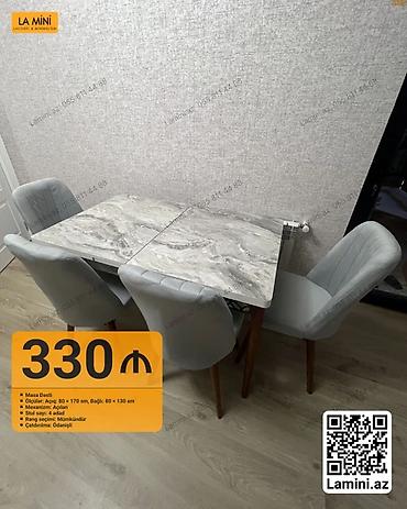 Mebel: Masa dəsti – LAMINI - Açılan mexanizmli yemək masası - Ölçülər: açıq — 1
