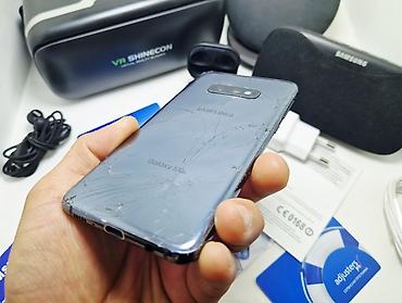 Samsung: Samsung Galaxy S10e, Б/у, 256 ГБ, цвет - Черный, 2 SIM, 1 SIM, eSIM — 5