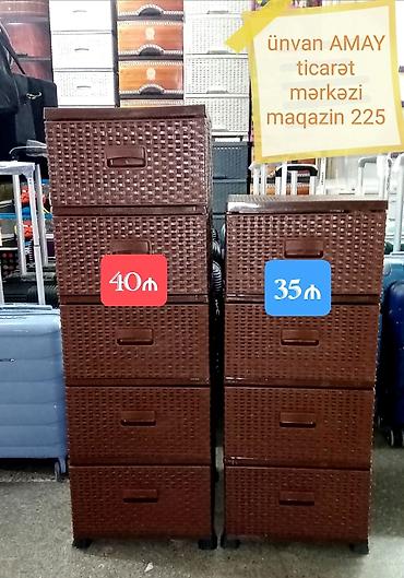 plastik skaf: Plastik rattan naxışlı çekmecəli dolablar 35₼-40₼ çatdırılma — 3