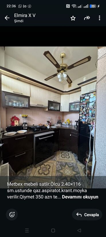 Restoran mebeli: Metbex mebeli satlir.Ölcu 2.40×116 sm.ustunde