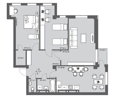 Продажа квартир: 3 комнаты, 105 м², Элитка, 4 этаж, ПСО (под самоотделку)