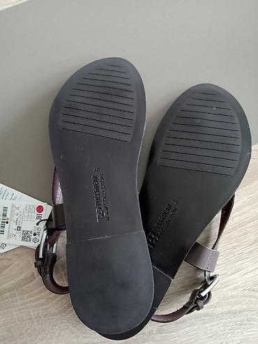 Sandale: PULL&BEAR kožne sandale – tamno braon.Proizvodjač Španija. - — 5