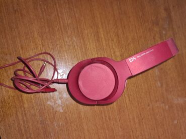 slušalice za telefon: Slušalice crvene jednom korišćene u odličnom stanju