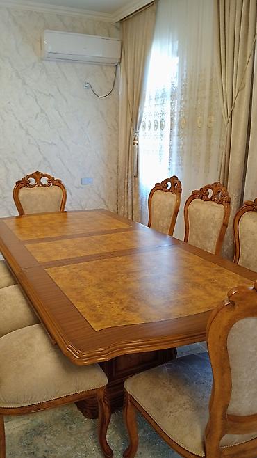masa desdi: Qonaq otağı üçün, Yeni, Açılan, Dördbucaq masa, 8 stul — 1