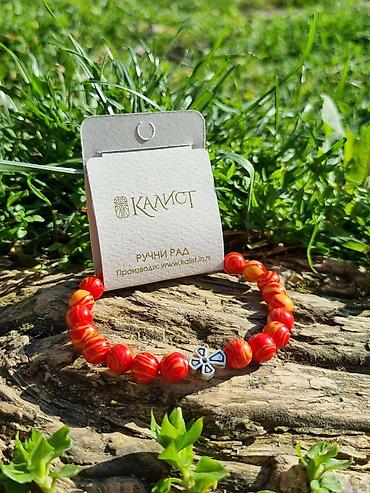 Narukvice: Kalist ručno rađene kamene brojanice od crvenog ahata, sa blagoslovom — 8