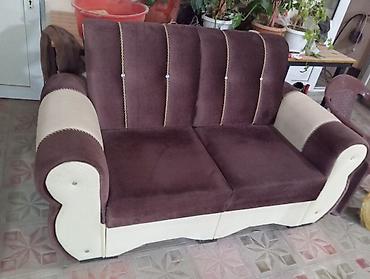 klassik divan modelleri: İki nəfərlik divan qiymətdə razılaşmaq olar - Rəng: qəhvəyi və krem — 1