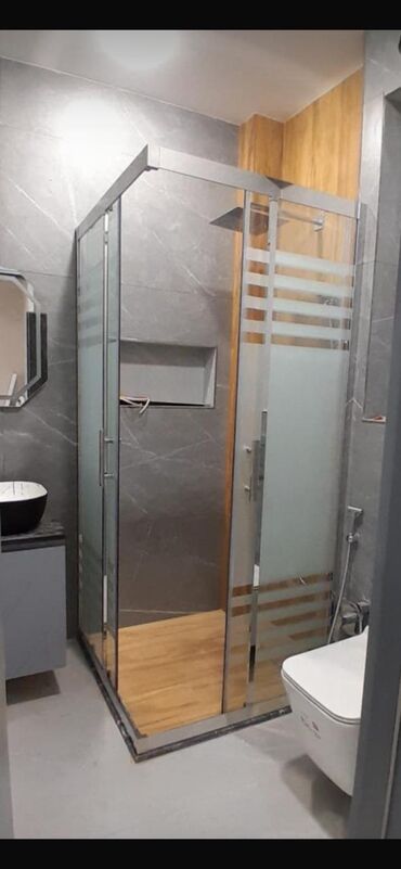 Duş kabinaları, arakəsmələr: Yeni Üstü açıq kabina, Künc üçün, Pulsuz çatdırılma — 2