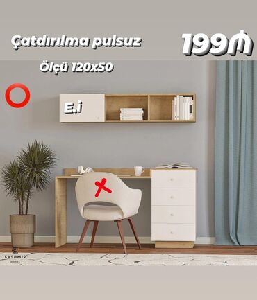 Mebel: *Yazı masası / Kompüter Masası 199Azn💥* ✔️Rəng seçimi var ✔️Şəhər