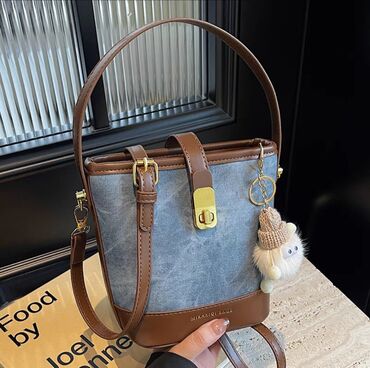 Другие сумки: Сумка-ведро от Mikakigi Bags из плотной ткани с отделкой из