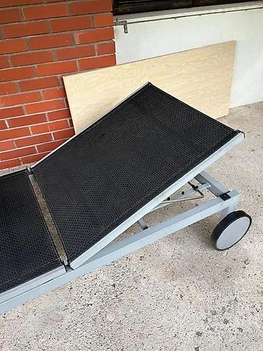 Ležaljke i ljuljaške: Baštenska ležaljka na točkiće - Konstrukcija od metala u svetlosivoj — 3