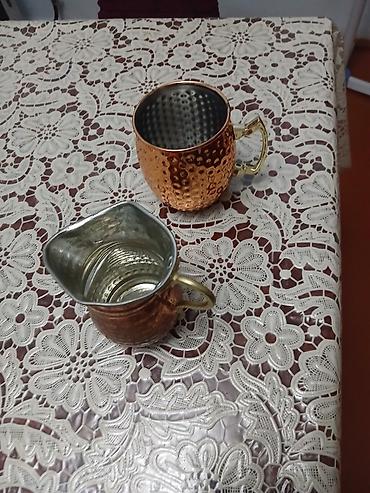 mis məcməyi: Mis qablar dəsti – 2 ədəd - Material: döymə mis, iç hissəsi — 1
