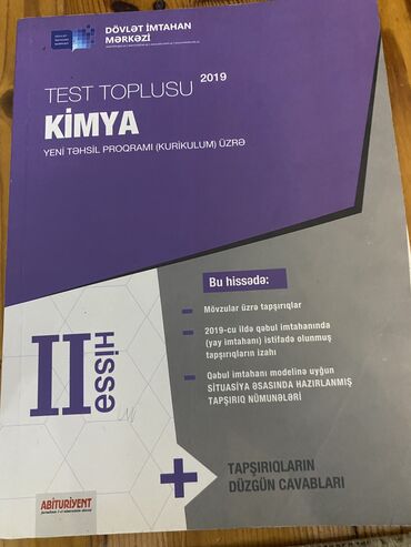 əldə qələm qan ağlar kitabı pdf: Kimya II hissə testi