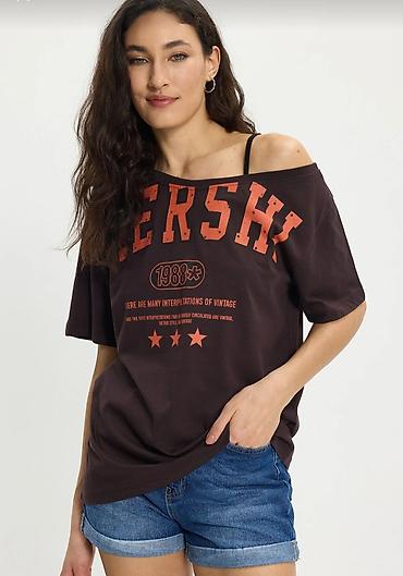 tisort: Yeni Mövsüm Vintage Çiyni Açıq Oversize Tişört Qızlar üçün dəbli — 1