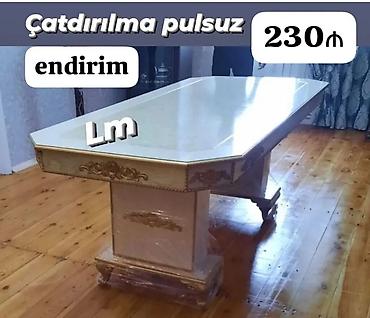 stuldan: Klassik üslubda yemək masası - Üst səth: parlaq, açıq rəngli — 1