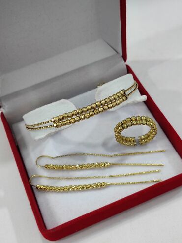 гвоздики золото: Серебряный Комплект+ Браслет Дизайн Италия Серебро с напылением