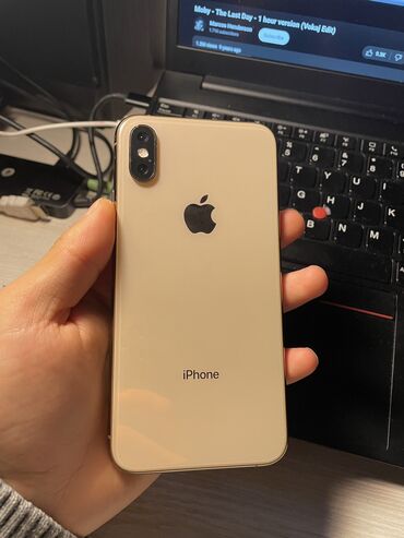 iphone xs mac: IPhone Xs, Б/у, 64 ГБ, Золотой, Зарядное устройство, Чехол, 77 %