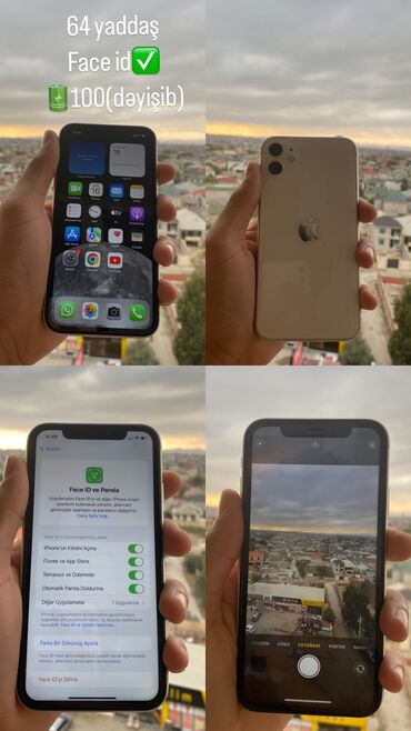 iphone 11 mini: IPhone 11, 64 GB, Ağ, Face ID