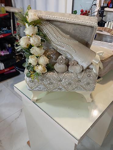 xonca bezekleri: Əhmedlidedi .Məhsul: Xonça – nişan/toy üçün bəzəkli dəst - Material — 1