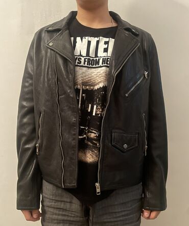 кожаный мужской куртка: Кожаная куртка, Косуха, Натуральная кожа, XL (EU 42)