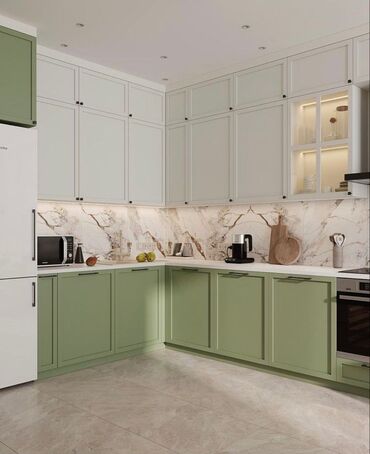 Sifarişlə mətbəx mebeli: Sifarişlə mətbəx dəsti, Özü çəkən petlələr, Mat laminat, Kredit var, Rayonlara çatdırılma, Pulsuz çatdırılma — 23