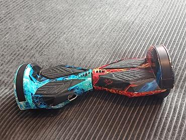 elektron gitara: Alov və buz naxışlı balans skuter (hoverboard) - Korpusu parlaq “fire — 1