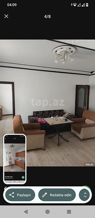 gence emlak ev: 3 otaqlı, 64 kv. m, Kredit yoxdur, Yeni təmirli — 8