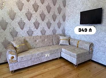 Divanlar: Künc divanı – 349 ₼ - L‑şəkilli, 3+1 oturacaqlı künc konstruksiyası - — 1