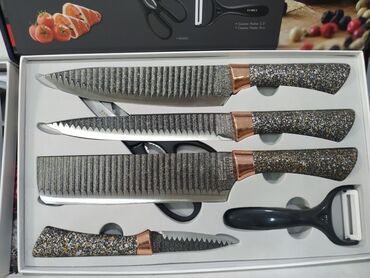 bıçaq dəsti v Azərbaycan | Bıçaqlar: Biçaq dəsti 6pcs / set 4 muxtəlif olçude biçaq,qayci ve terevez soyan