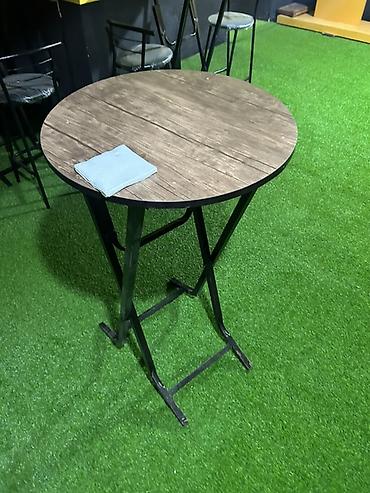 bar stollari: Yığma bar masası - Forma: dairəvi üst - Üst materialı: taxta — 2
