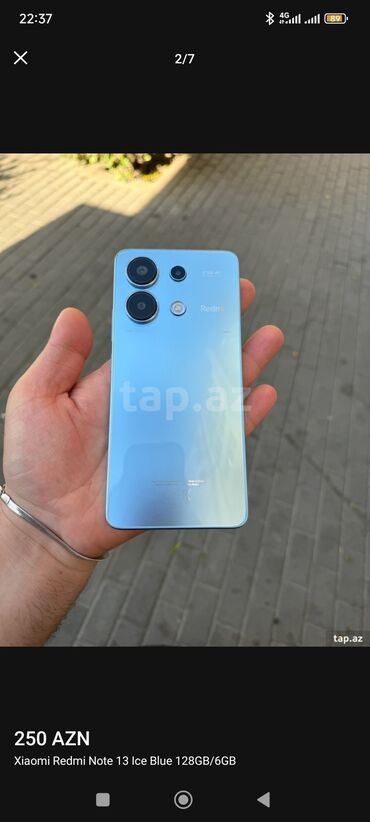 note 13 plus tablet qiymeti: Xiaomi 13, 128 GB, rəng - Mavi, 
 Barmaq izi, İki sim kartlı, Face ID