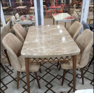 Masa və oturacaq dəstləri: Qonaq otağı üçün, Yeni, Açılan, Dördbucaq masa, 4 stul — 11