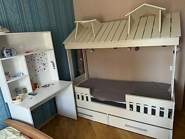 genc odası mebelleri: Uşaq otağı üçün mebel dəsti - Dəst tərkibi: - Ev formalı şkaf-komod — 2