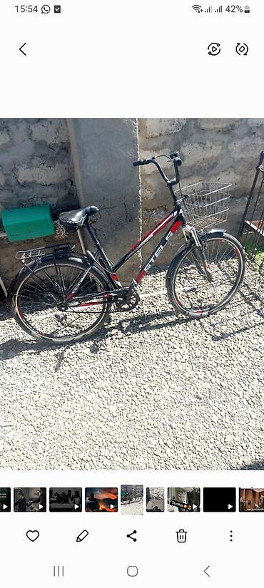 pa 1: Şəhər tipli velosiped – STELS - Rəng: qara/qırmızı - Çərçivə: aşağı — 1