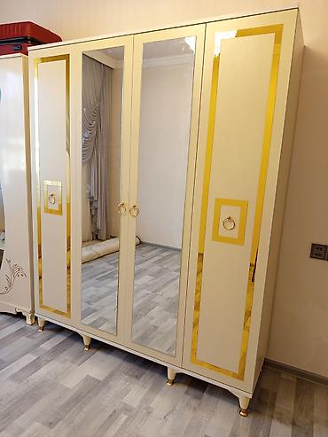 dolab skaf: Yeni, 4 qapılı, Güzgülü, Ağ, Açılan, Düz dolab — 4