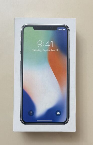 Apple iPhone: IPhone X, Б/у, 256 ГБ, Белый, Зарядное устройство, Защитное стекло, Кабель, 100 %