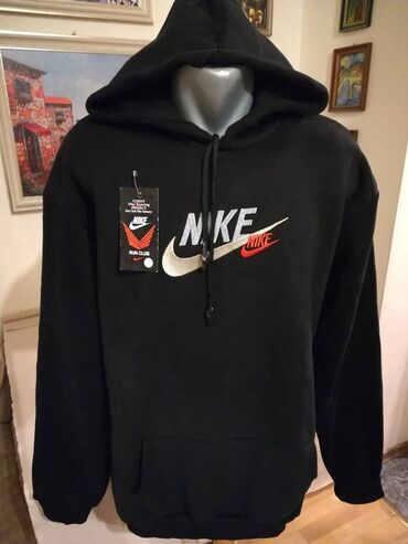 nike dukserice: Sweatshirt, 2XL (EU 56), Nike, color - Black, With a hood