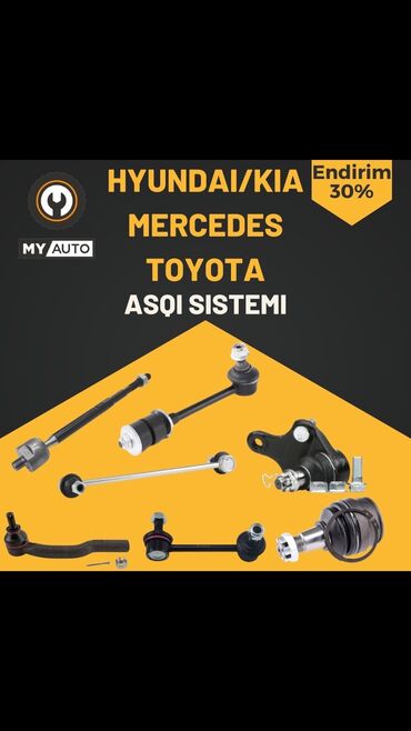 Digər avtomobil ehtiyat hissələri: Hyundai kia mercedes toyota bmw asqi sistemi Peredok xodovoy ehtiyat