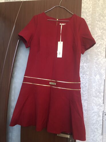 orta yasli qadinlar ucun donlar: Повседневное платье, Миди, XL (EU 42)