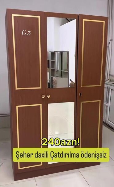aglay daş: Yeni, 3 qapılı Düz dolab, Şifonyer