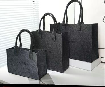 Сумки: Три размера шопперы цвет темно серый материал очень прочный,лёгкий
