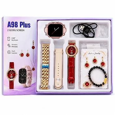Kateqoriya: Smart saatlar Brend: No Brand Ad: Combo A98 Plus silver