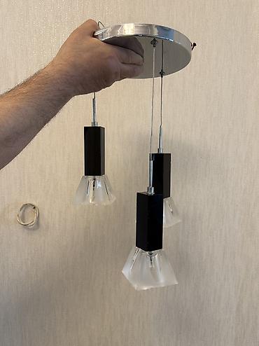 3 reqemi: Çılçıraq, 3 lampa, Xrustal — 1