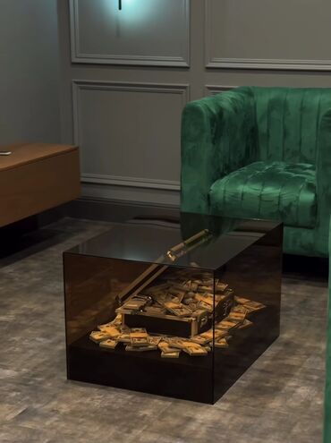 Sifarişlə jurnal masaları: Kvadrat masa, Açılmayan, Təkərsiz, Şüşə — 5