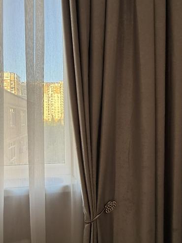 maqnitli perde: Parça pərdə dəsti – qaraotu tutqun bozumtul (taupe/boz-bej) qalın — 3