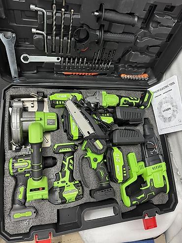 Наборы электроинструментов: Аккумуляторный набор электроинструментов 21V Li‑ion в ударопрочных — 9